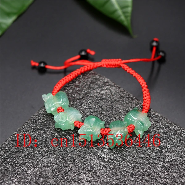 Натуральный зеленый нефритовый поросенок браслет регулируемый Шарм ювелирные