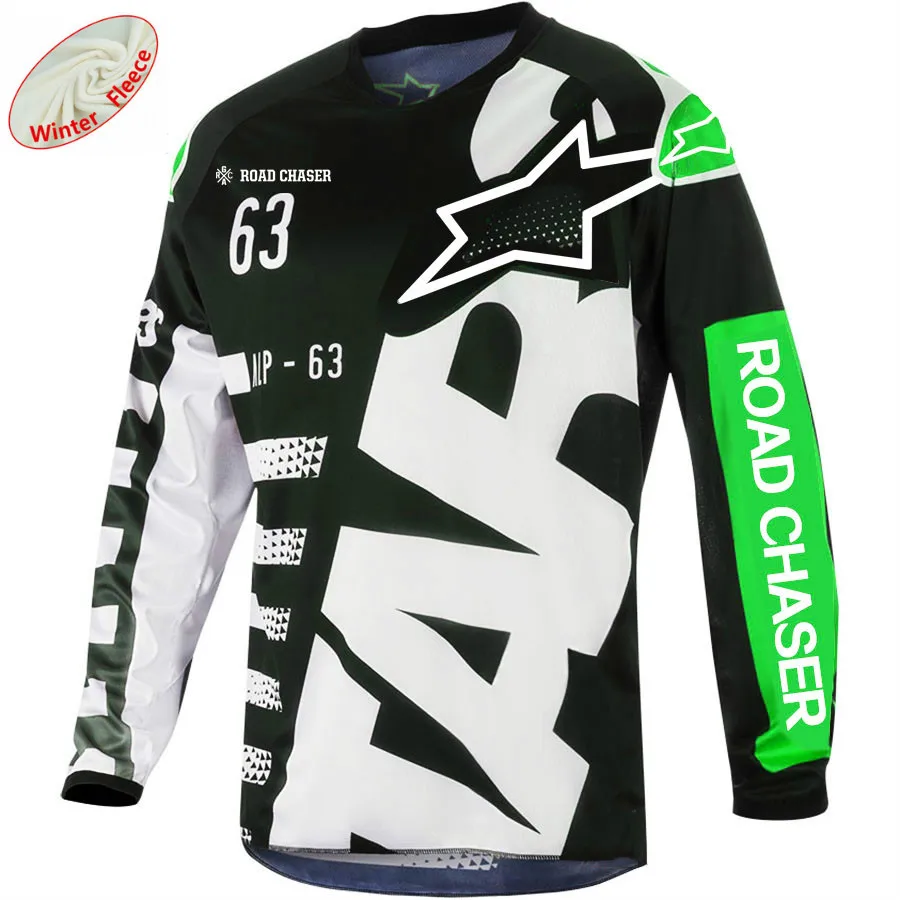 Звезда горный велосипед с длинным рукавом Велоспорт Джерси DH MX MTB гоночная одежда зимняя одежда для внедорожного мотокросса горные майки