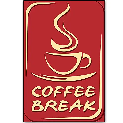 

Original Retro Design Coffee Break Tin Metal Signs Wall Art | Thick Tinplate Print Poster Wall Decoration for Cafe/Kitchen/Coffe