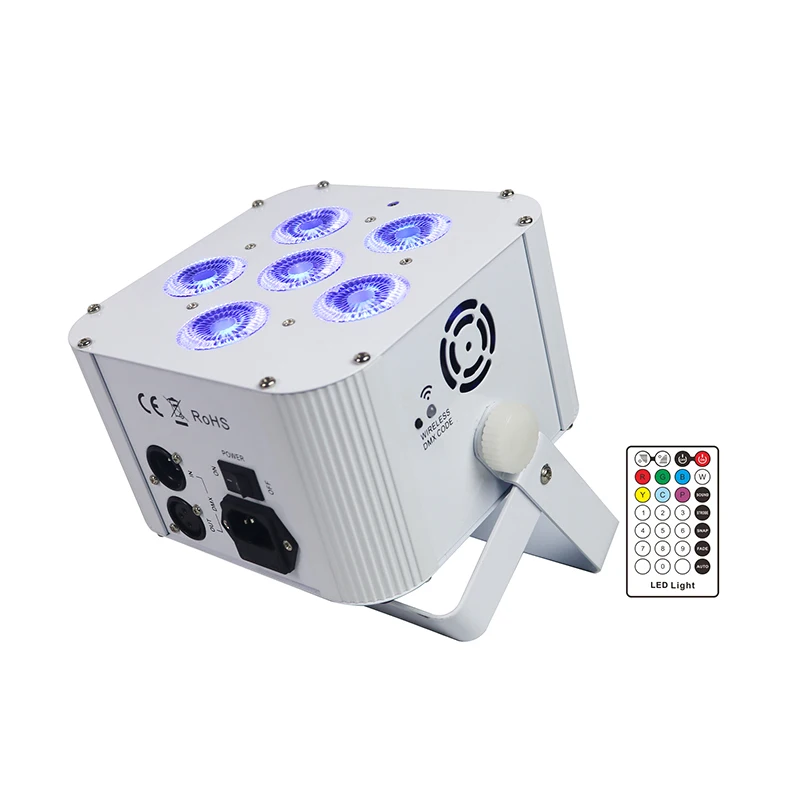 6x18 Вт RGBWA + UV 6 в 1 Аккумуляторный беспроводной светодиодный Uplight IRC Led DMX Slim Par DJ Disco