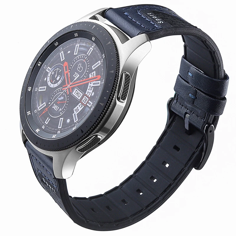 22 мм кожаный силиконовый ремешок для Samsung Galaxy Watch 42 46 Gear S3 спортивный часов быстрая