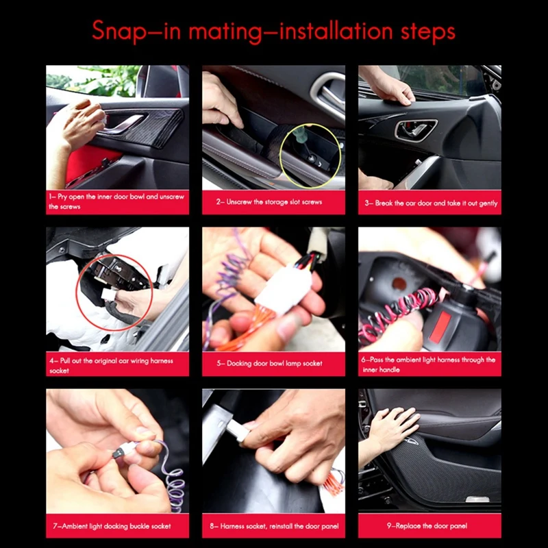 

Car LED Door Bowl Armrest Atmosphere Light Door Bowl Handle Frame Light for Mazda 3 Axela 2014-2016