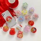Держатель-подставка для телефона с 3d-изображением мультяшных блесток сыпучего песка желе цветы для iPhone Samsung Huawei Xiaomi Универсальный кронштейн с кольцом на палец
