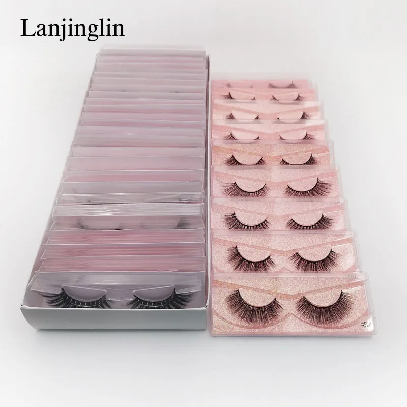 Искусственные норковые ресницы LANJINGLIN натуральные длинные объемные для
