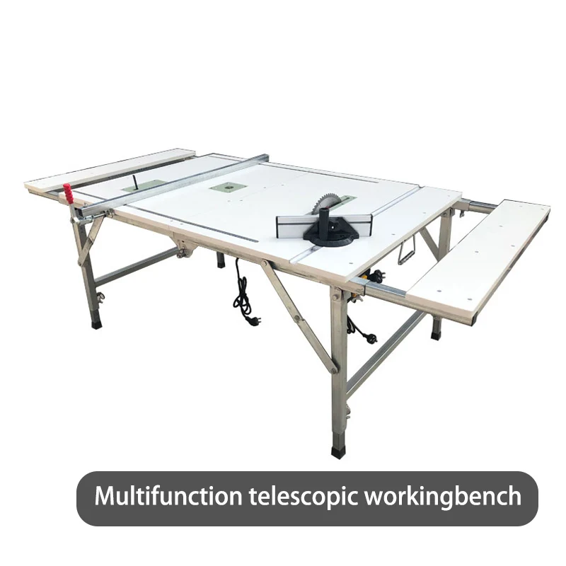 Portable folding woodworking table Multifunctional retractable woodworking table Table saw workingbench