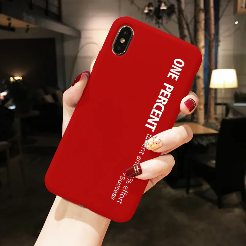 percent Чехол для телефона для iPhone 11 Pro XS Max XR X 10 8 7 6 S 6 S Plus, Роскошная мягкая задняя крышка из ТПУ с изображением животных, красный чехол Fundas для iPhone X, чехол - Цвет: percent