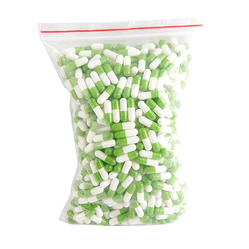 

100/1000Pc Empty Capsule Shells FColorful Empty Capsules Gelatin Clear Capsules Hollow Hard Gelatin Transparent Joined Capsule
