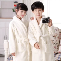 winter princess bathrobe for girl flannel warm long robes boys soft cotton pajamas casual kids sleepwear for 3 14yrs bathgrowns