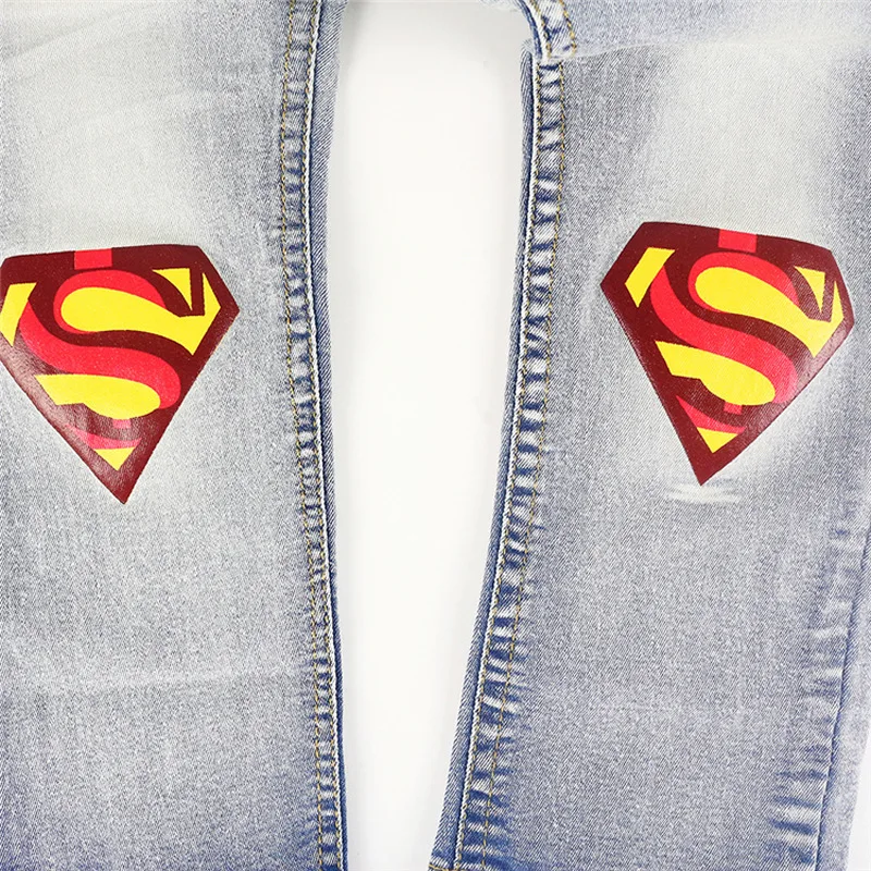 Детские джинсы Superman Костюмы Демисезонный Новый костюм длинные брюки с