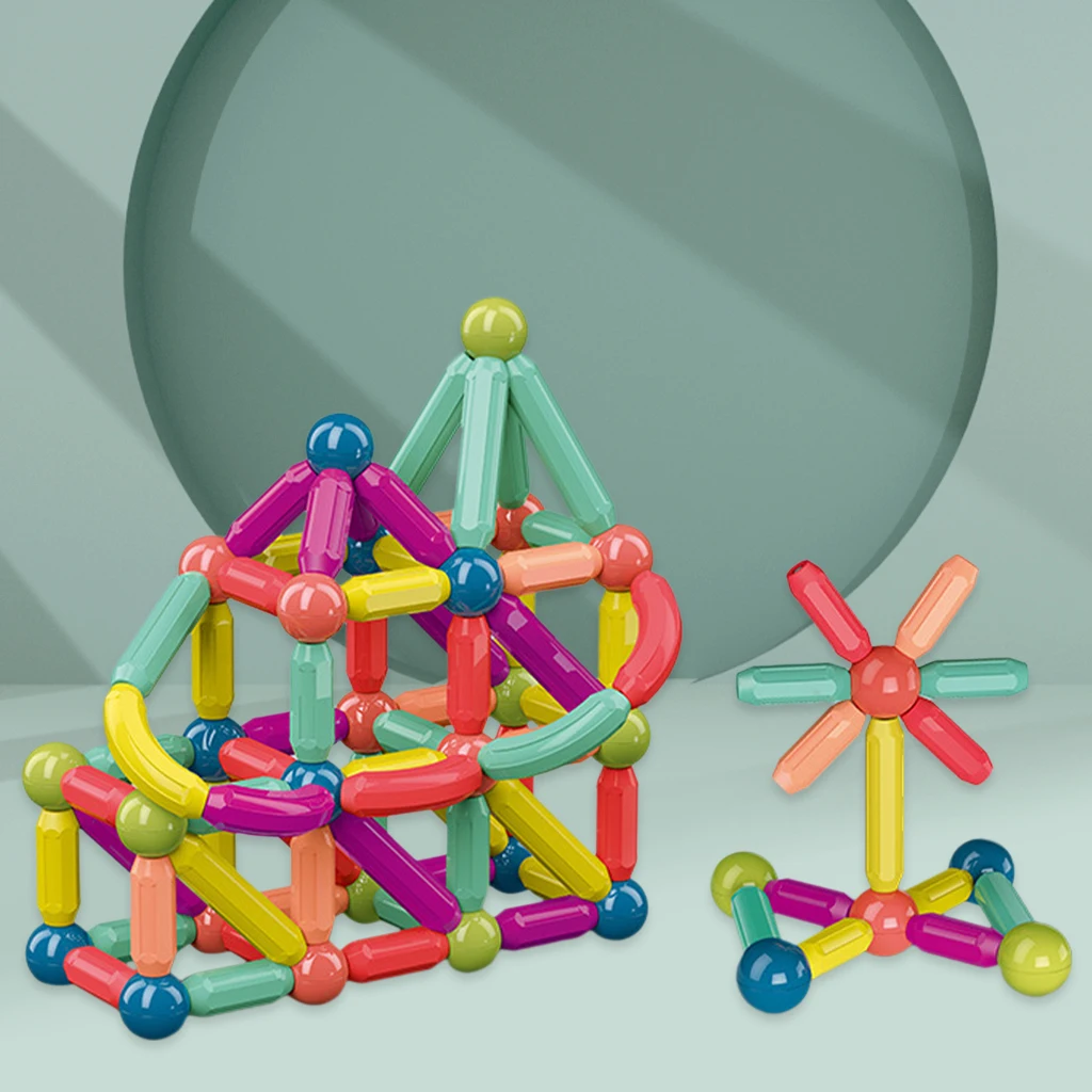 Геометрические магнитные строительные блоки детские забавные палочки замок