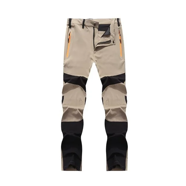 Khaki Black Мужские эластичные ветронепроницаемые быстросохнущие штаны для спорта на открытом воздухе, дышащие Спортивные Штаны 4XL, походные треккинговые тонкие брюки RM125 - Цвет: Khaki Black