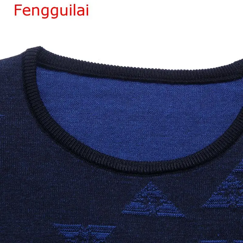 Fengguilai 2019 брендовый тонкий свитер с Аргайлом Мужская одежда трикотажное платье