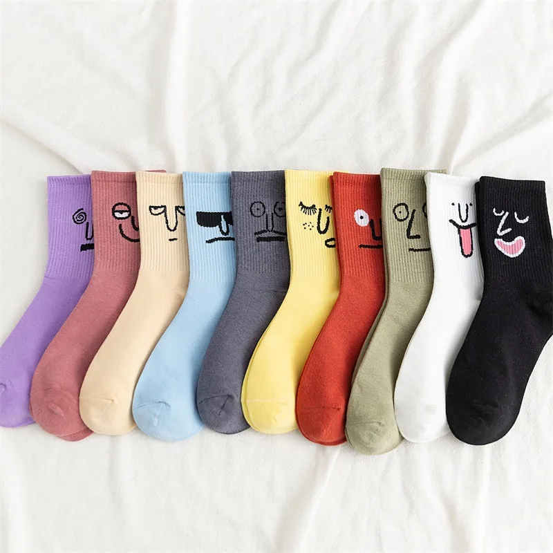 Носки женские хлопковые в стиле Харадзюку уличная одежда Теплые повседневные