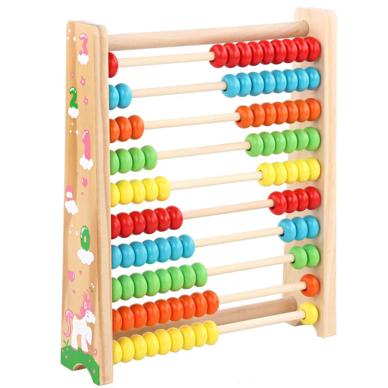 Wooden Children Colourful Digital Ten Archives Calculation Frame With An Abacus Child Initiation Good | Игрушки и хобби