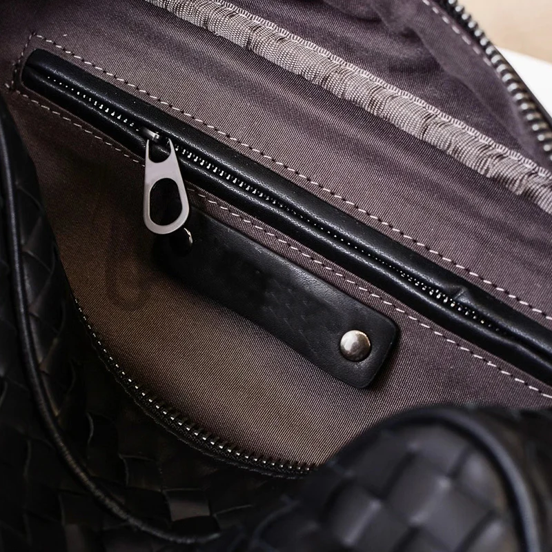 Новый высококачественный роскошный мужской клатч из воловьей кожи тканый