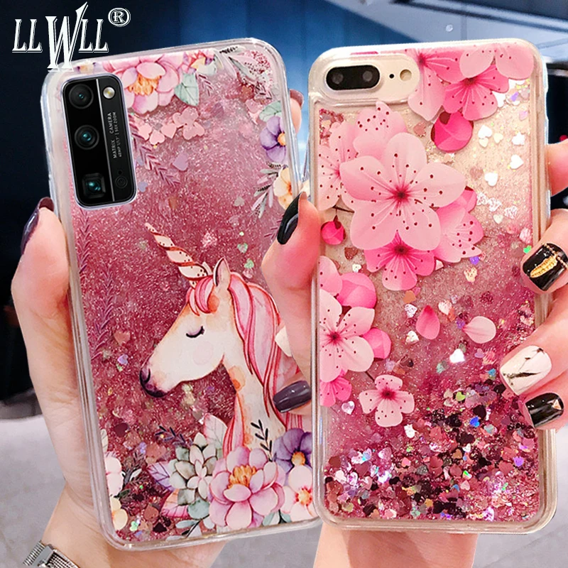 Чехол с единорогом и зыбучим песком для Samsung Galaxy S20 FE чехол Ultra S5 S6 S7 Edge S8 S9 S10 Lite S10E