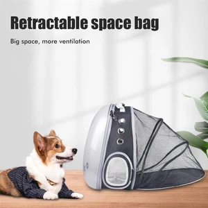 New Style Dog Pet Lightweight Travel Out Carrier Bag Expandable Cat Carrying Backpack Breathable Small  Cat Capsule Cage Carrier