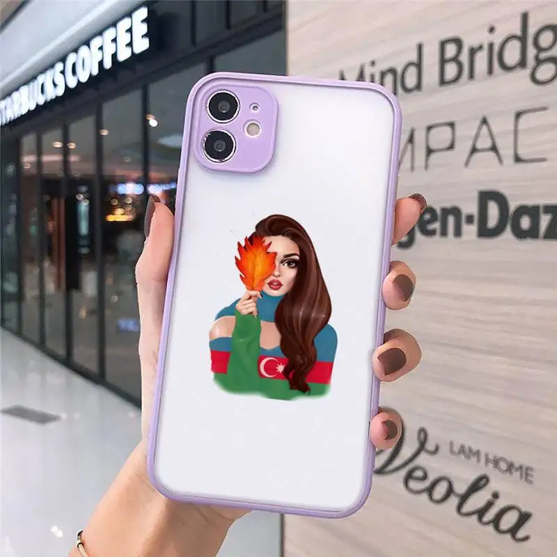 

Azerbaijan buta flag fashion girl Phone Cases matte transparent For iphone 7 8 11 12 plus mini x xs xr pro max cover