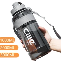 brand 1000 ml 2000ml sport drinking water bottle with straw bpa free large capacity plastic water drinking bottle for water 1l