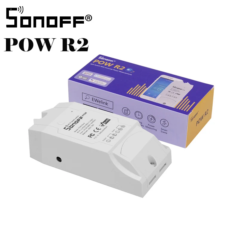 1 шт. Sonoff Pow R2 беспроводной Wi-Fi Переключатель ВКЛ/ВЫКЛ умный дом с функцией измерения энергопотребления в реальном времени прибор дистанционного управления