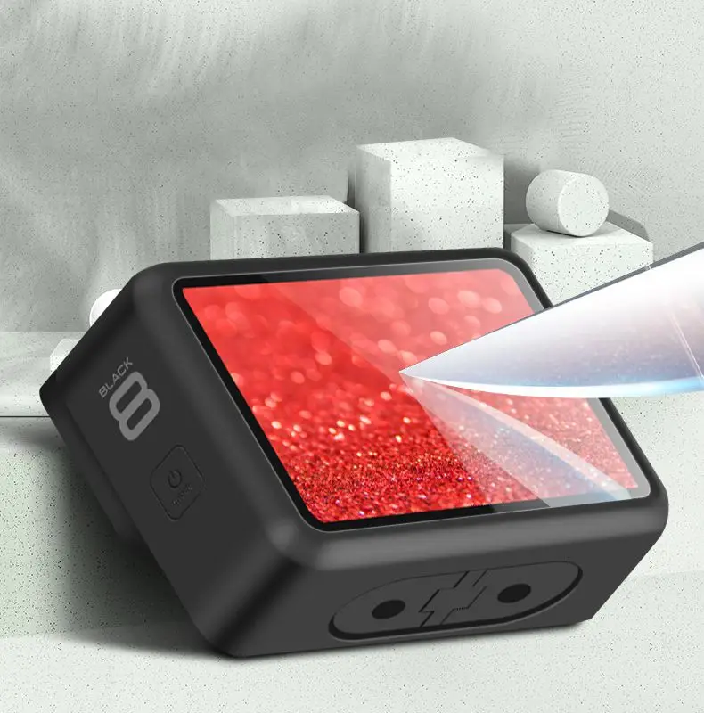 Новинка защитное закаленное стекло с крышкой для объектива чехол GoPro Hero 8 черная