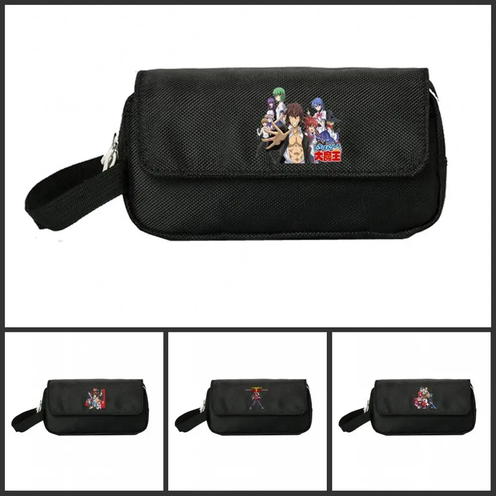 

High School DxD Pencill Case Women Cosmetic Cases Makeup Bag Child Girls student Double Zipper pencill Bag Handbag hot