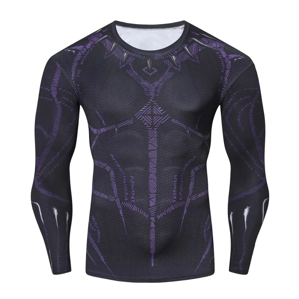 Мстители Бесконечность войны Черная пантера 3D компрессионная Мужская футболка