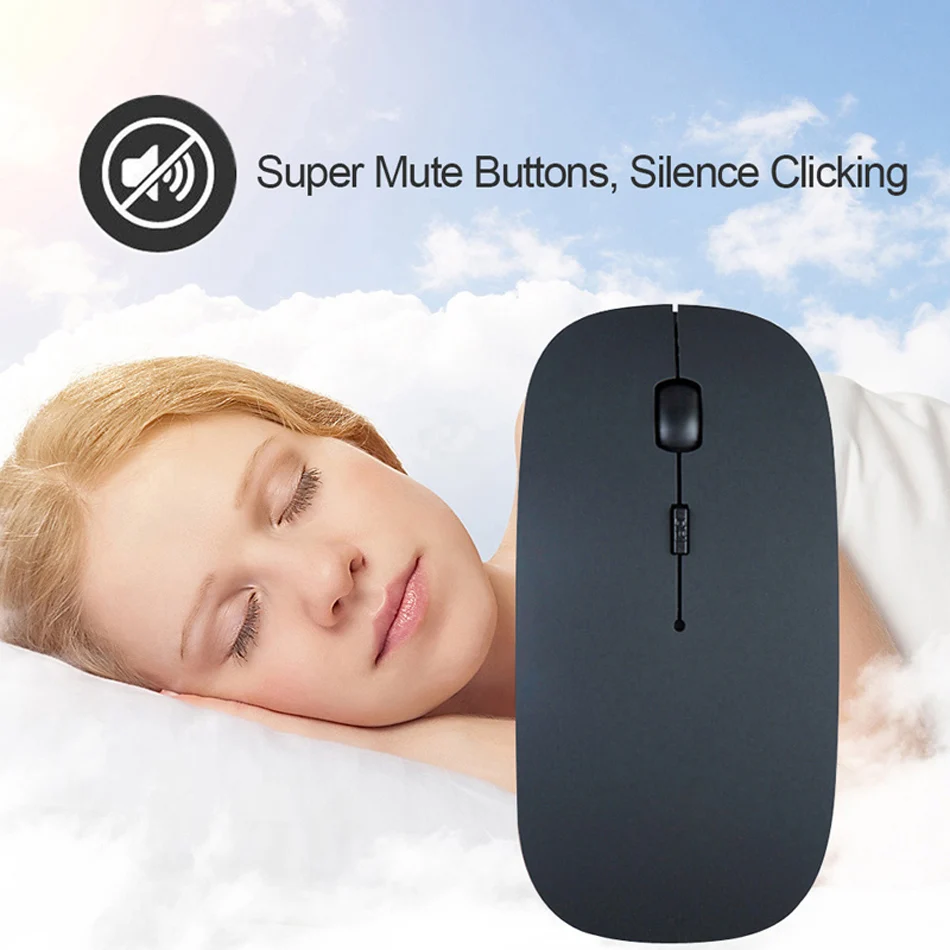 

Oppselve USB Wireless Mouse Receiver Optical Computer Mouse 2.4GHz Rechargeable Ergonomic Mice For Laptop PC Sound Silent Mause