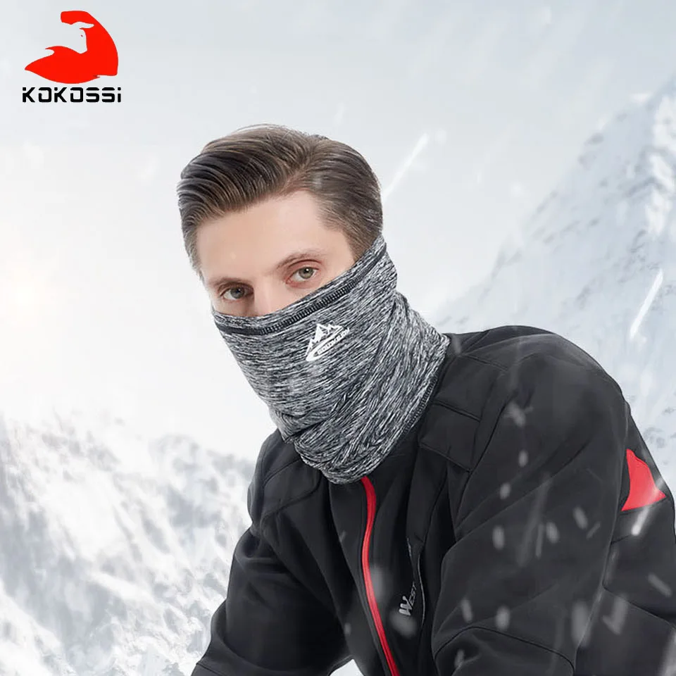 Мужской шарф для велоспорта и бега KoKossi зимний теплый шеи лица бандана езды на