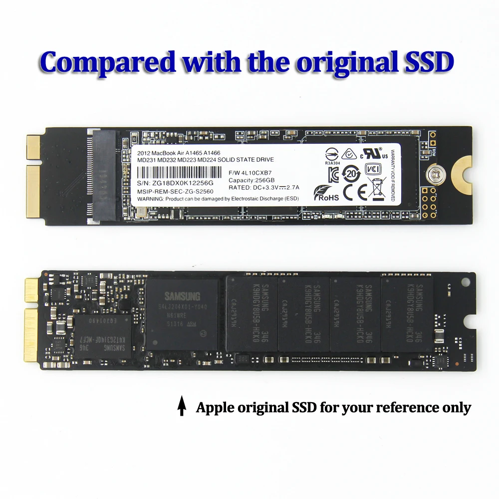 SSD 256 ГБ для 2012 Macbook Air A1465 A1466 Md231 Md232 Md223 Md224 твердотельный накопитель Mac