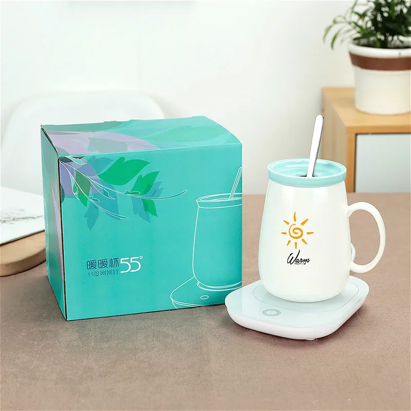 Портативные керамические кружки с гладкой поверхностью и теплая чашка Подогрев