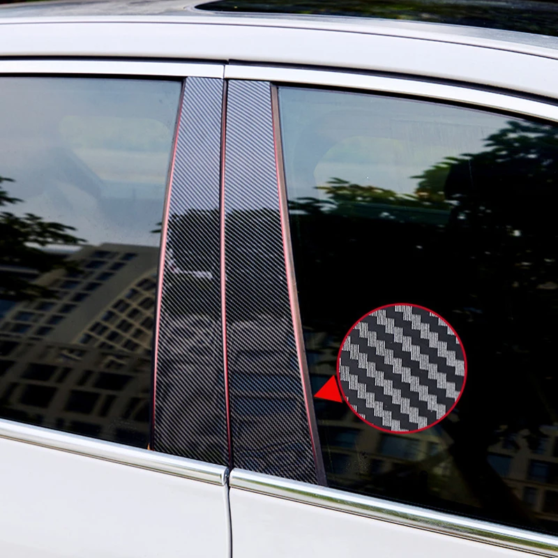 

Auto Carbon Fiber Window BC Pillar Protection Decoration Sticker For Skoda Karoq Octavia 3 Kodiaq Kamiq Exterior Car Accessories