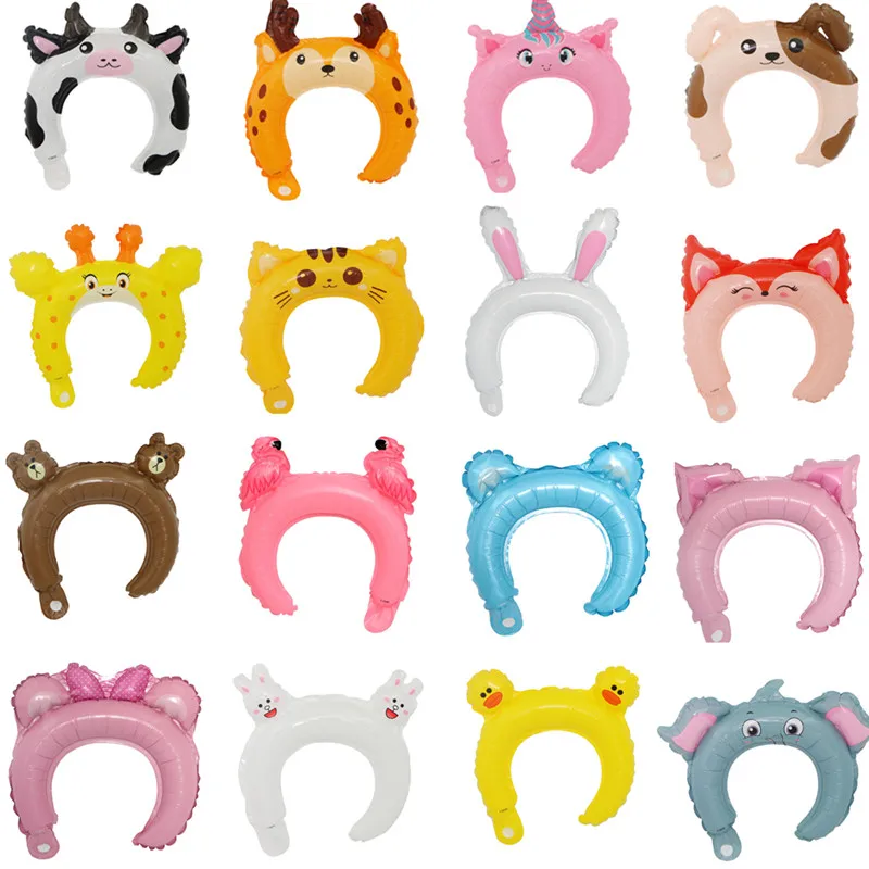 Тиара с милыми животными 10 шт. головная повязка фольгированный шар лягушка панда