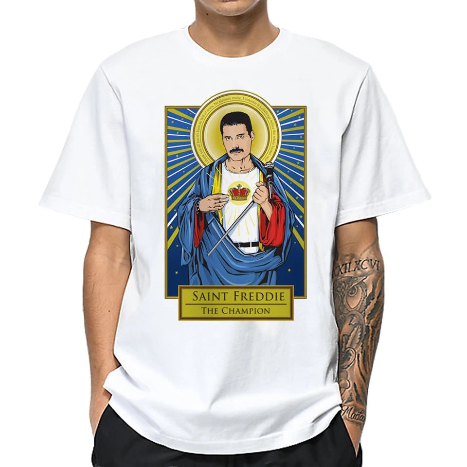 Freddie Mercury забавные мужские футболки летние короткий рукав Мужская футболка Harajuku