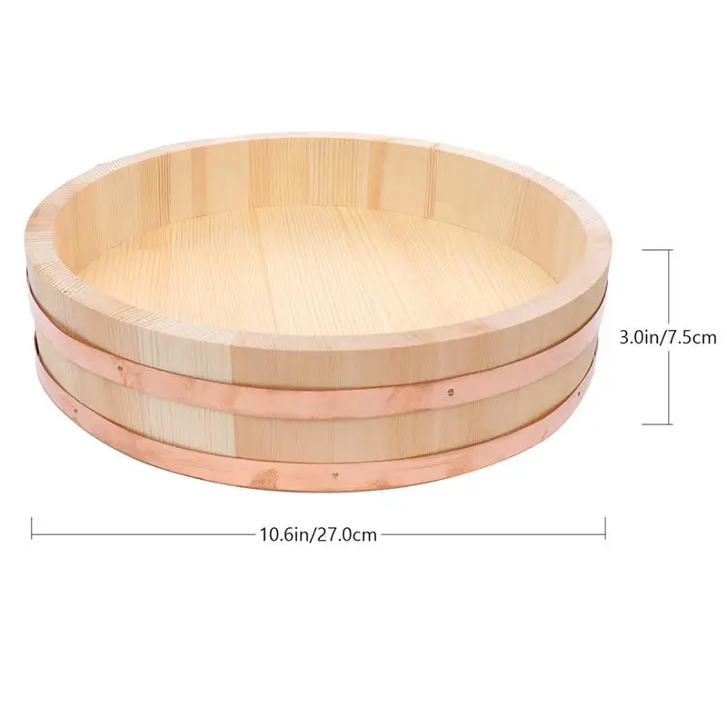 

1pc Japanese Style Sushi Rice Bucket Kitchen Wood Korean Bibimbap Mixing Rice Bucket Kitchen Gadget
