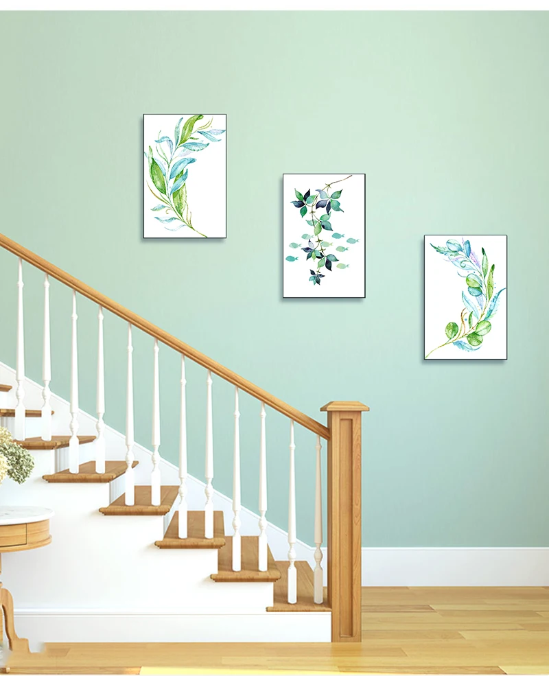 

Green Plant Canvas Painting Color Leaf Wall Art Nordic Small Fresh Posters and Prints Living Room Room Home Decoration Pictures