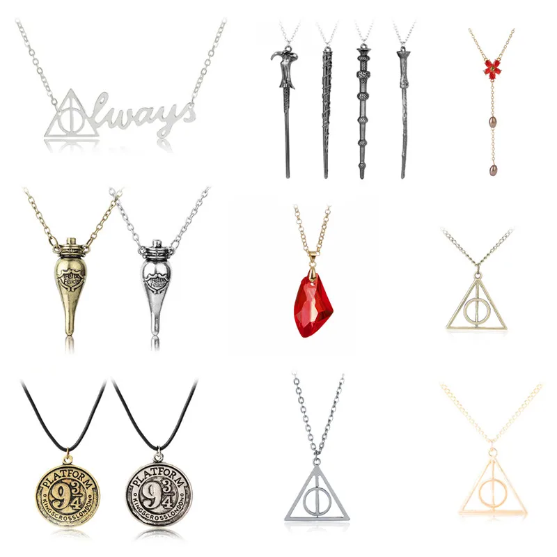 

Fashion Movie Necklace Jewelry Platform 9 3/4 Triangle Vingtage Pendant Magic Charm Choker Men Women Gift Wholesale 20PCS/Lot