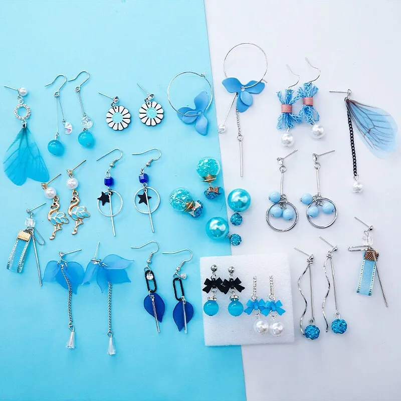 Серьги-гвоздики с опалом ORZTOON Комплект сережек для женщин и девочек