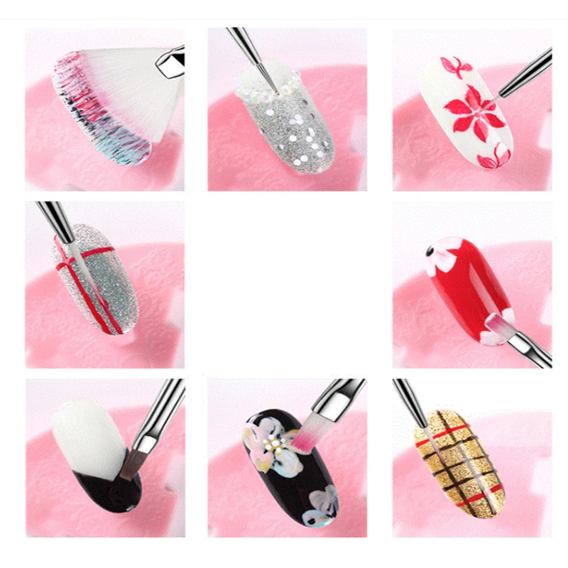 7 шт./компл. инструменты для ногтей кисти полировки белые патинговые ручки гель