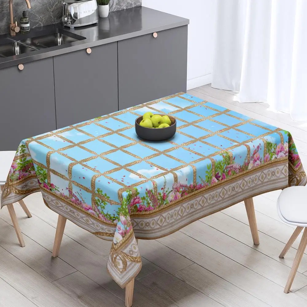 Скатерть тропических рисунок банановых листьев Водонепроницаемый и