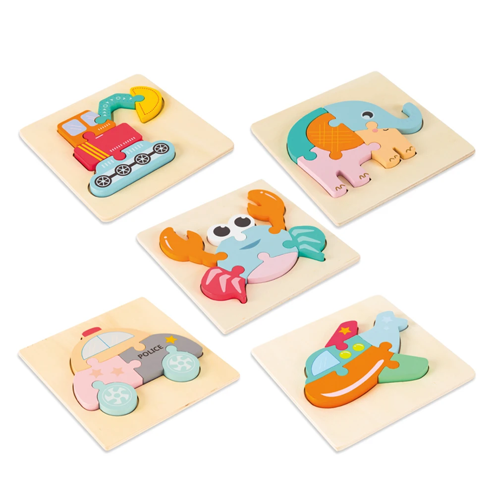 

Toddlers Wooden Jigsaw Puzzle Educational Preschool Playset Of Animal & Viechle Safe Eco Toy For Children 2-5 Years Old