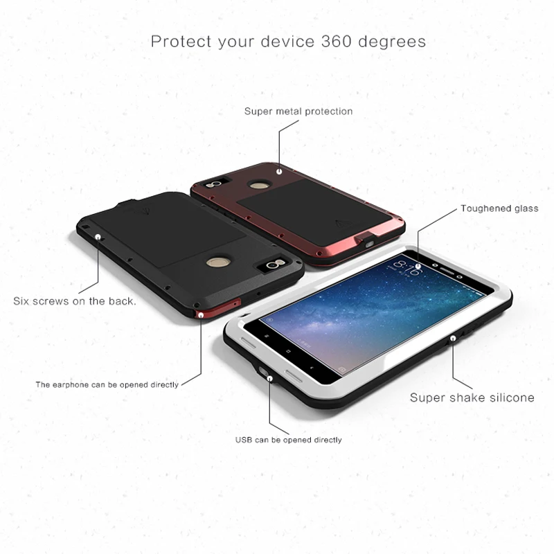 Shockproof Aluminum Metal Case For Xiaomi Mi Max 3 2 Max3 Max2 Phone 360 Full Body Protective Outdoor Sport Shock Armor Cover On | Мобильные