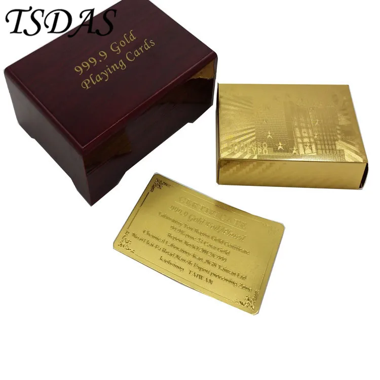 24K 999,9 Позолоченные игральные карты евро 500 в красивой красной коробке покер колода 99.9% золотой фольги ИГРАЛЬНЫЕ КАРТЫ Лидер продаж в