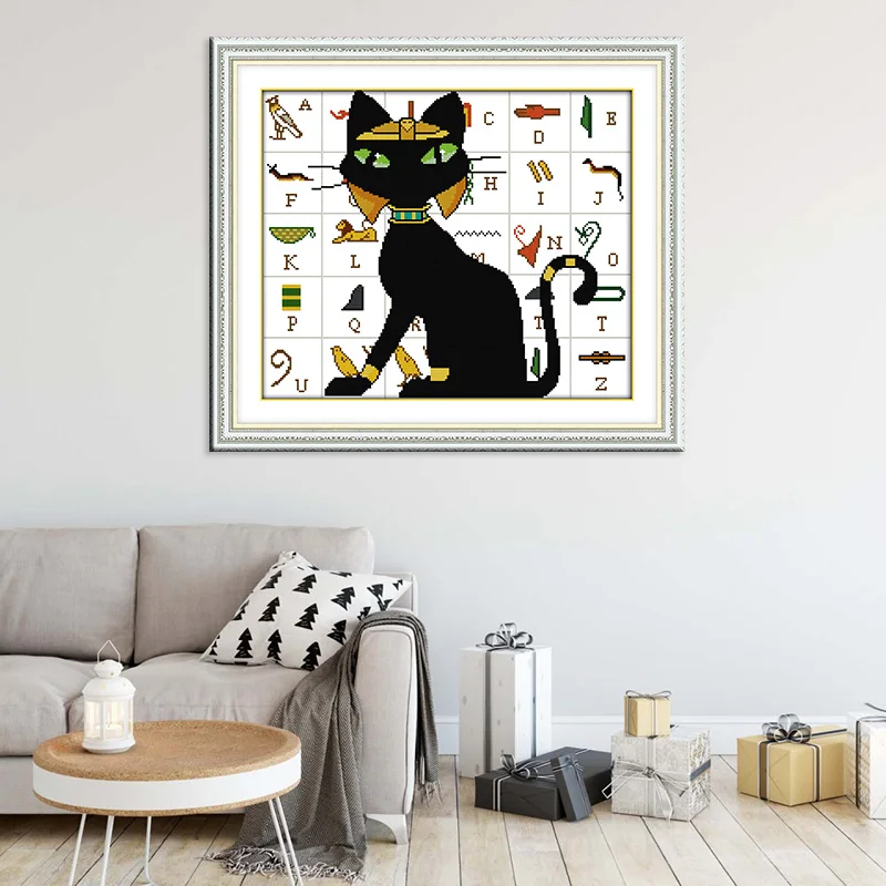 Набор для вышивки крестиком Joy Sunday черными котами и буквами DIY11 14CTDMC набор