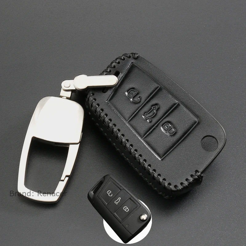 Новинка 2019 чехол из натуральной кожи для автомобильного ключа VW GOLF 4 5 6 7 Passat B5 B6