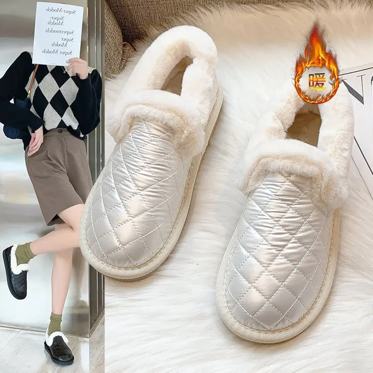 

Women's Plush Shoes In Winter 2021 New Versatile Plush Thick Bottom Sleeve Mouth Plush Warm Cotton Shoes Lefu Women's Shoes