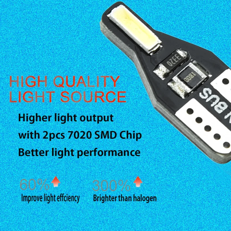 LED Wedge Light License Plate White 20pcs 6000K Bright CANBUS Interior