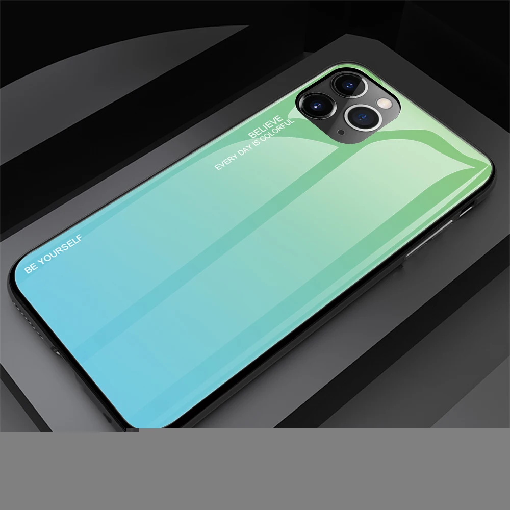 06 Чехол с градиентным рисунком для iPhone 11, чехол из закаленного стекла для iPhone 11 Pro Max, чехол для iPhone Xs Max XR XS 7 8 Plus 11 Pro - Цвет: 06