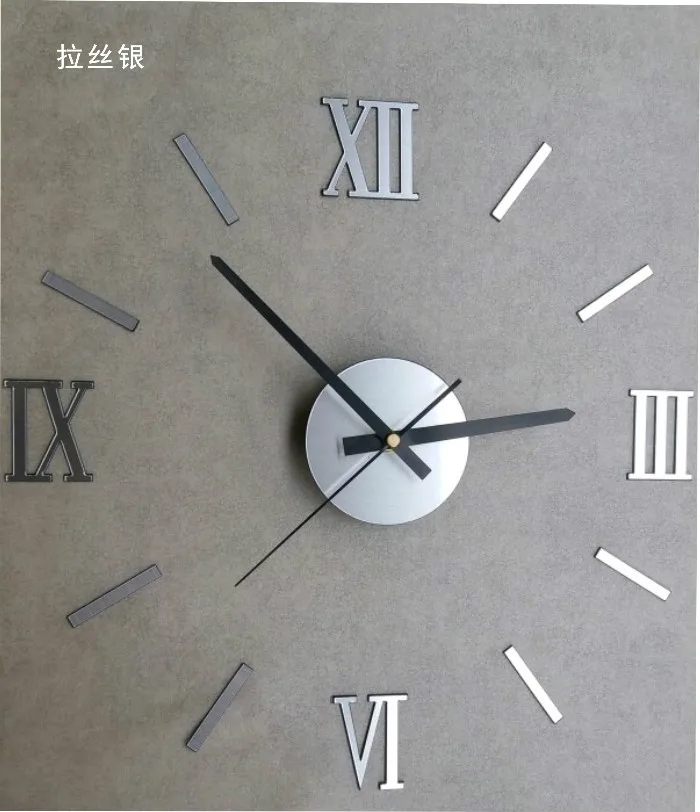 Простые современные настенные часы наклейка искусство сделай сам большие с