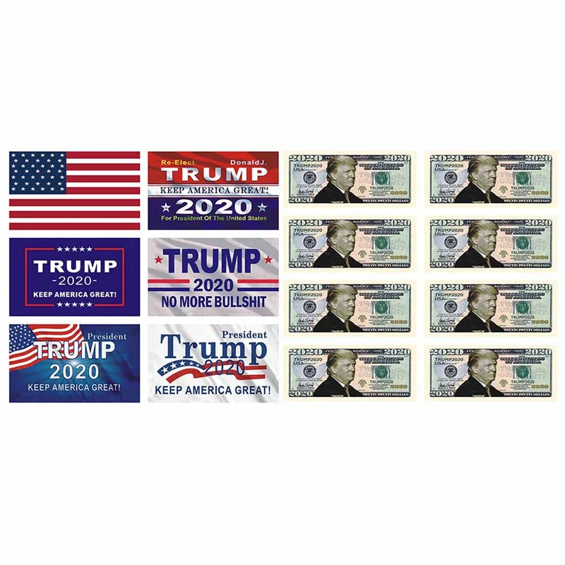30/40 шт 5 лист Дональд Трамп наклейки для временных татуировок 2020 толстовки с